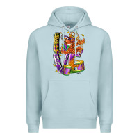 Blue Mist Mardi Gras love Premium Hoodie - LillyAllenDesigns