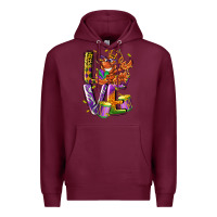 Burgundy Mardi Gras love Premium Hoodie - LillyAllenDesigns