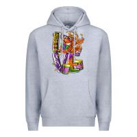 Heather Grey Mardi Gras love Premium Hoodie - LillyAllenDesigns