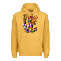 Mustard Mardi Gras love Premium Hoodie - LillyAllenDesigns