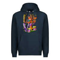 Navy Mardi Gras love Premium Hoodie - LillyAllenDesigns
