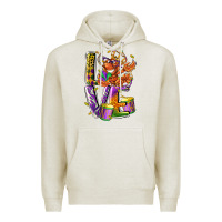 Oatmeal Heather Mardi Gras love Premium Hoodie - LillyAllenDesigns