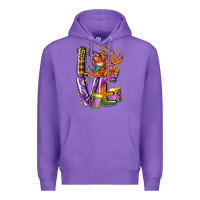 Purple Mardi Gras love Premium Hoodie - LillyAllenDesigns