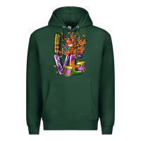Sports Green Mardi Gras love Premium Hoodie - LillyAllenDesigns