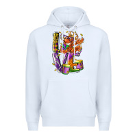 White Mardi Gras love Premium Hoodie - LillyAllenDesigns