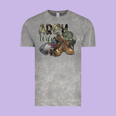 Army Wife Vintage Tee Designed By Sublimationcraftshop