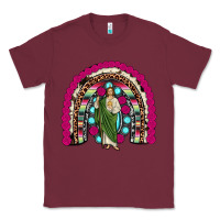 Burgundy san judas rainbow Classic Tee - JahusDesignShop