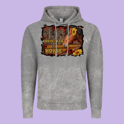 All I Want For Christmas Is A Horse Brown Horse Vintage Hoodie Designed By Ranaportraitstore