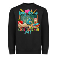 Black busy doing cool teacher stuff Heavyweight Sweatshirt - Zillion Design Studio