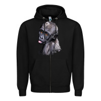 Black Baby Gorilla Head Zipper Hoodie - LillyAllenDesigns