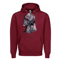 Burgundy Baby Gorilla Head Zipper Hoodie - LillyAllenDesigns
