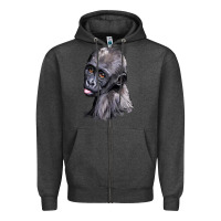 Charcoal Heather Baby Gorilla Head Zipper Hoodie - LillyAllenDesigns