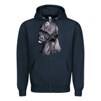 Navy Baby Gorilla Head Zipper Hoodie - LillyAllenDesigns