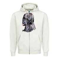 Oatmeal Heather Baby Gorilla Head Zipper Hoodie - LillyAllenDesigns