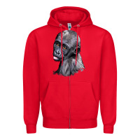 Red Baby Gorilla Head Zipper Hoodie - LillyAllenDesigns