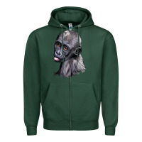 Sports Green Baby Gorilla Head Zipper Hoodie - LillyAllenDesigns