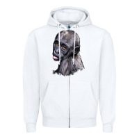 White Baby Gorilla Head Zipper Hoodie - LillyAllenDesigns