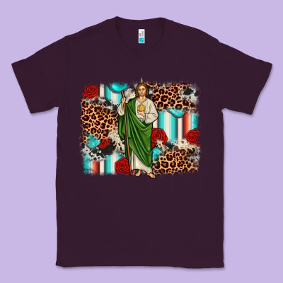 San Judas Leopard Cowhide Background Classic Tee Designed By Jahusdesignshop
