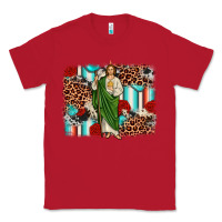 Red san judas leopard cowhide background Classic Tee - JahusDesignShop