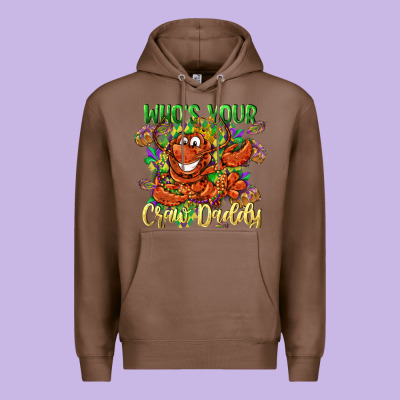 Who's Your Craw Daddy Mardi Gras Premium Hoodie Designed By Lillyallendesigns