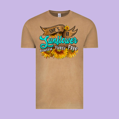 She's A Sunflower Beautiful Fierce Free Vintage Tee Designed By Hra Design Shop