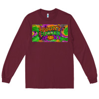 Burgundy spooky license plate Long Sleeve Tee - BundleAndBundleShop