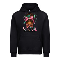 Black Surgical Technologist Afro Messy Bun Urban Hoodie - texasbilliewilder