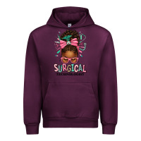 Mauve Wine Surgical Technologist Afro Messy Bun Urban Hoodie - texasbilliewilder
