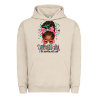 Pigment French Oak Surgical Technologist Afro Messy Bun Urban Hoodie - texasbilliewilder