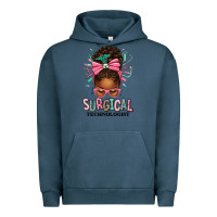 Pigment Midnight Navy Surgical Technologist Afro Messy Bun Urban Hoodie - texasbilliewilder