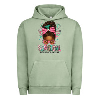 Pigment Oil Green Surgical Technologist Afro Messy Bun Urban Hoodie - texasbilliewilder