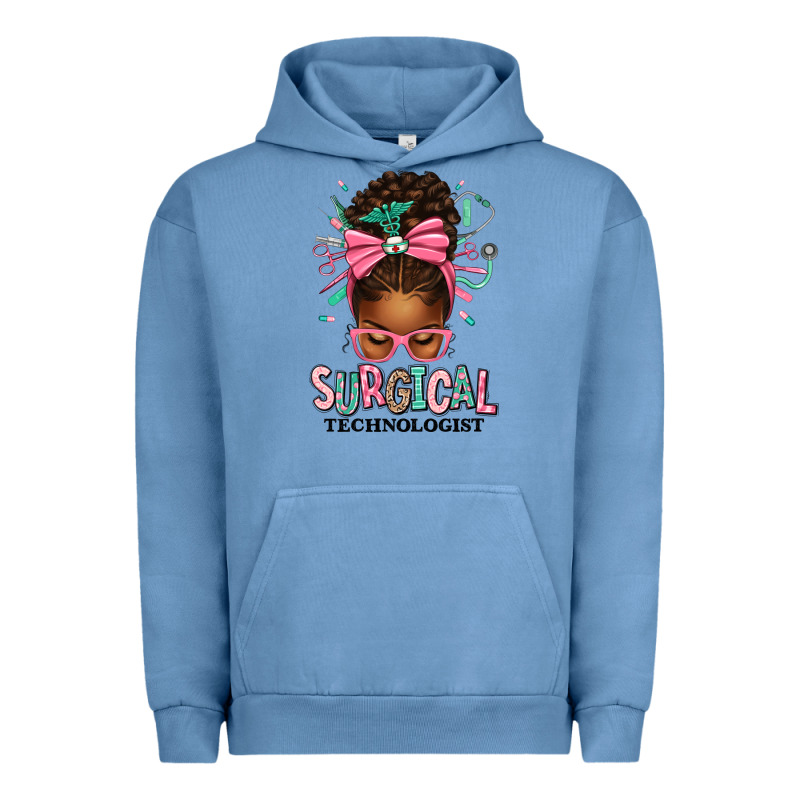 Surgical Technologist Afro Messy Bun Urban Hoodie by texasbilliewilder | Teevron