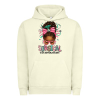 Pigment Pistachio Surgical Technologist Afro Messy Bun Urban Hoodie - texasbilliewilder