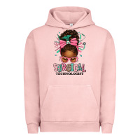 Pigment Salmon Surgical Technologist Afro Messy Bun Urban Hoodie - texasbilliewilder