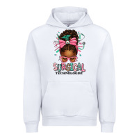 White Surgical Technologist Afro Messy Bun Urban Hoodie - texasbilliewilder