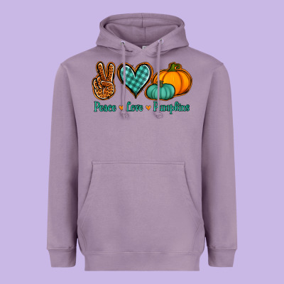 Peace Love Pumpkins Heavyweight Hoodie Designed By Nancycooperartshop