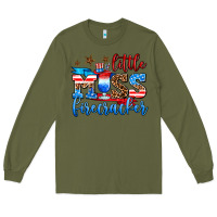 Army Green little miss firecracker Long Sleeve Tee - AdoDesignShop