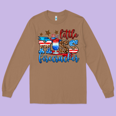 Little Miss Firecracker Long Sleeve Tee Designed By Adodesignshop