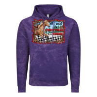 Cloud Purple all i want for christmas is a horse  with farm Vintage Hoodie - RanaPortraitStore