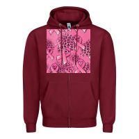 Burgundy breast cancer seamless pattern Zipper Hoodie - Jasminsmagicworld