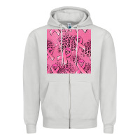 Dove Grey breast cancer seamless pattern Zipper Hoodie - Jasminsmagicworld