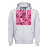 Heather Grey breast cancer seamless pattern Zipper Hoodie - Jasminsmagicworld