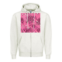 Oatmeal Heather breast cancer seamless pattern Zipper Hoodie - Jasminsmagicworld