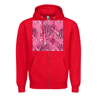 Red breast cancer seamless pattern Zipper Hoodie - Jasminsmagicworld