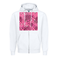 White breast cancer seamless pattern Zipper Hoodie - Jasminsmagicworld