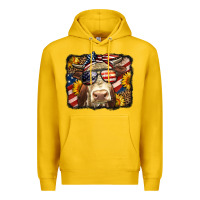 Lemon Western 4th Of July Cow Background Premium Hoodie - LillyAllenDesigns