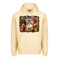 Pina Colada Western 4th Of July Cow Background Premium Hoodie - LillyAllenDesigns