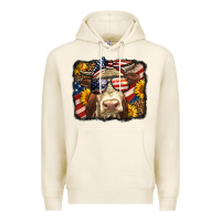 Tofu Western 4th Of July Cow Background Premium Hoodie - LillyAllenDesigns