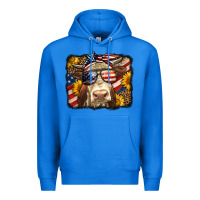 True Royal Western 4th Of July Cow Background Premium Hoodie - LillyAllenDesigns