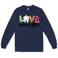 Navy love dentallife Long Sleeve Tee - AdoDesignShop